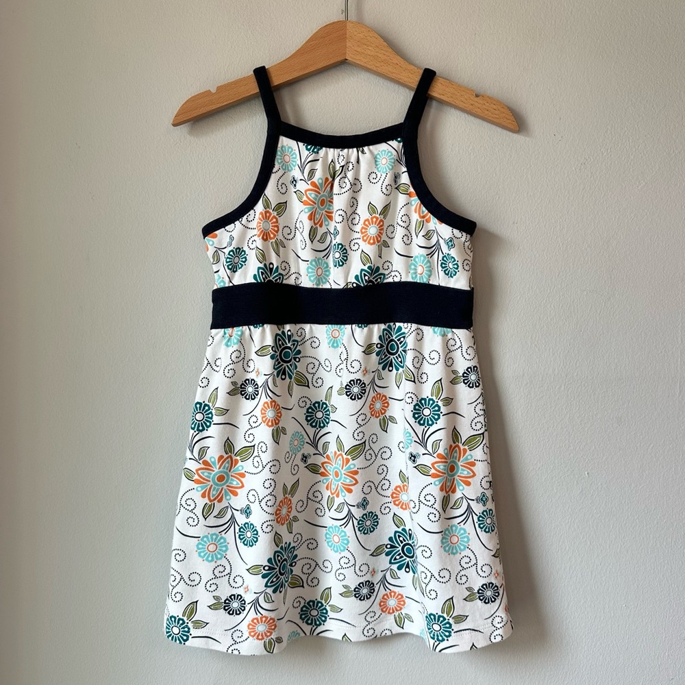 Tea Collection White Floral Blooms A-Line Dress Size 3T